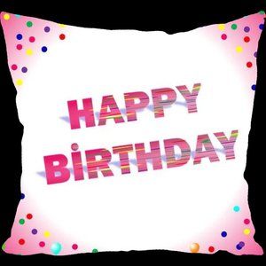 Happy Birthday Accent Throw Pillow Product: Suede